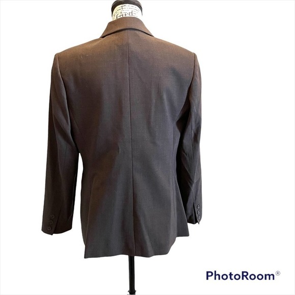 Talbots Blazer Jacket Brown Size 8 Petite Stretch business office Wool Blend - Picture 3 of 9